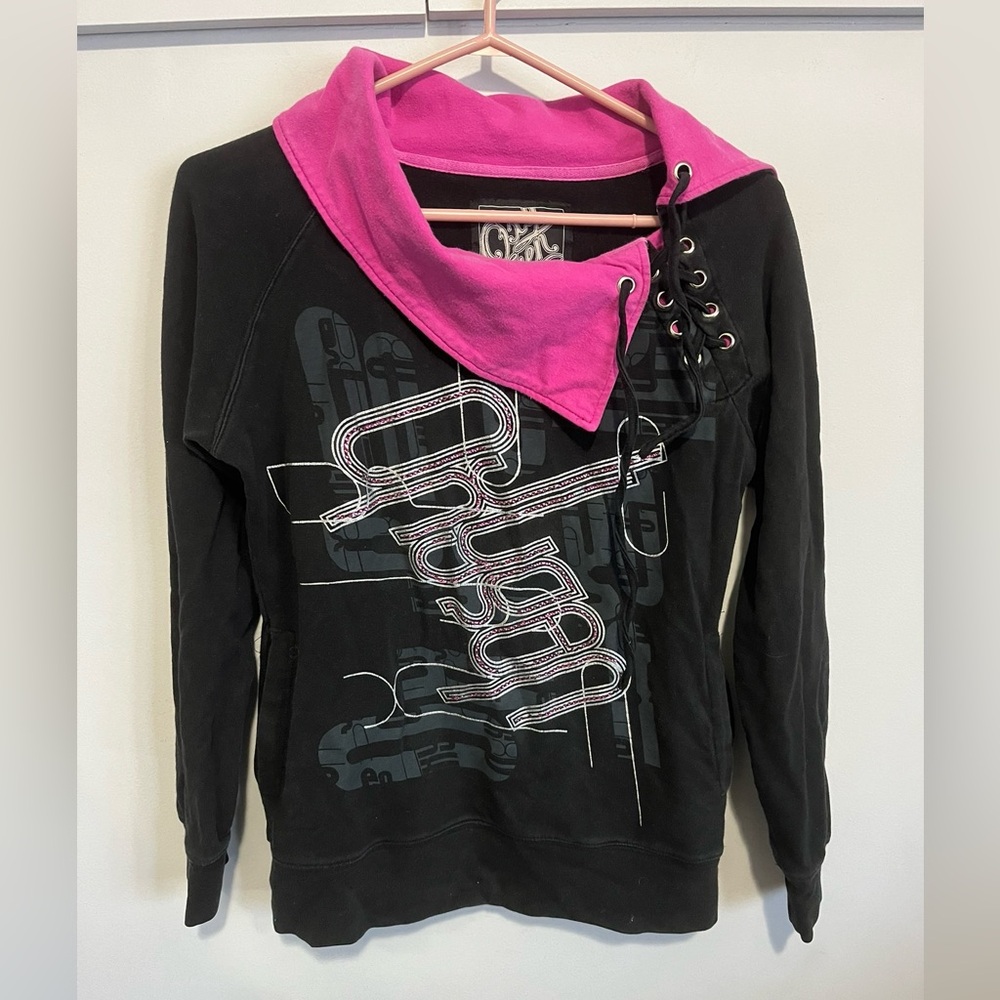 Oxygen Black and Pink Sweatshirt